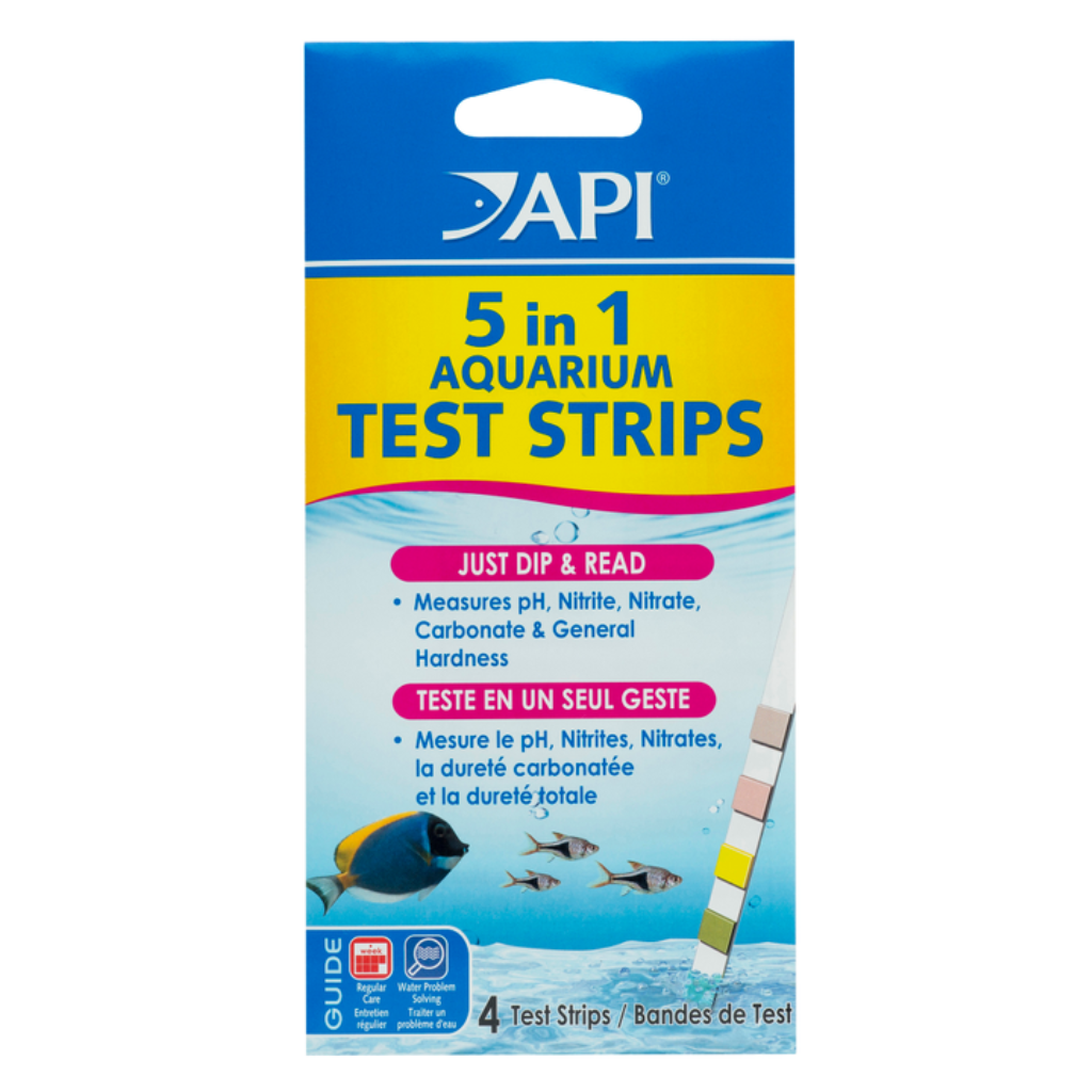 API 5 in 1 Test Strips 4 Tests for Freshwater & Saltwater Aquariums 