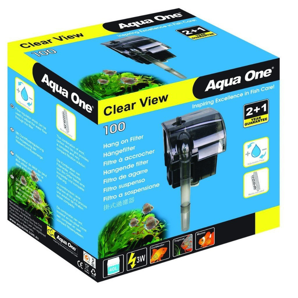 Aqua One Clear View Hang on Back Aquarium Filter 