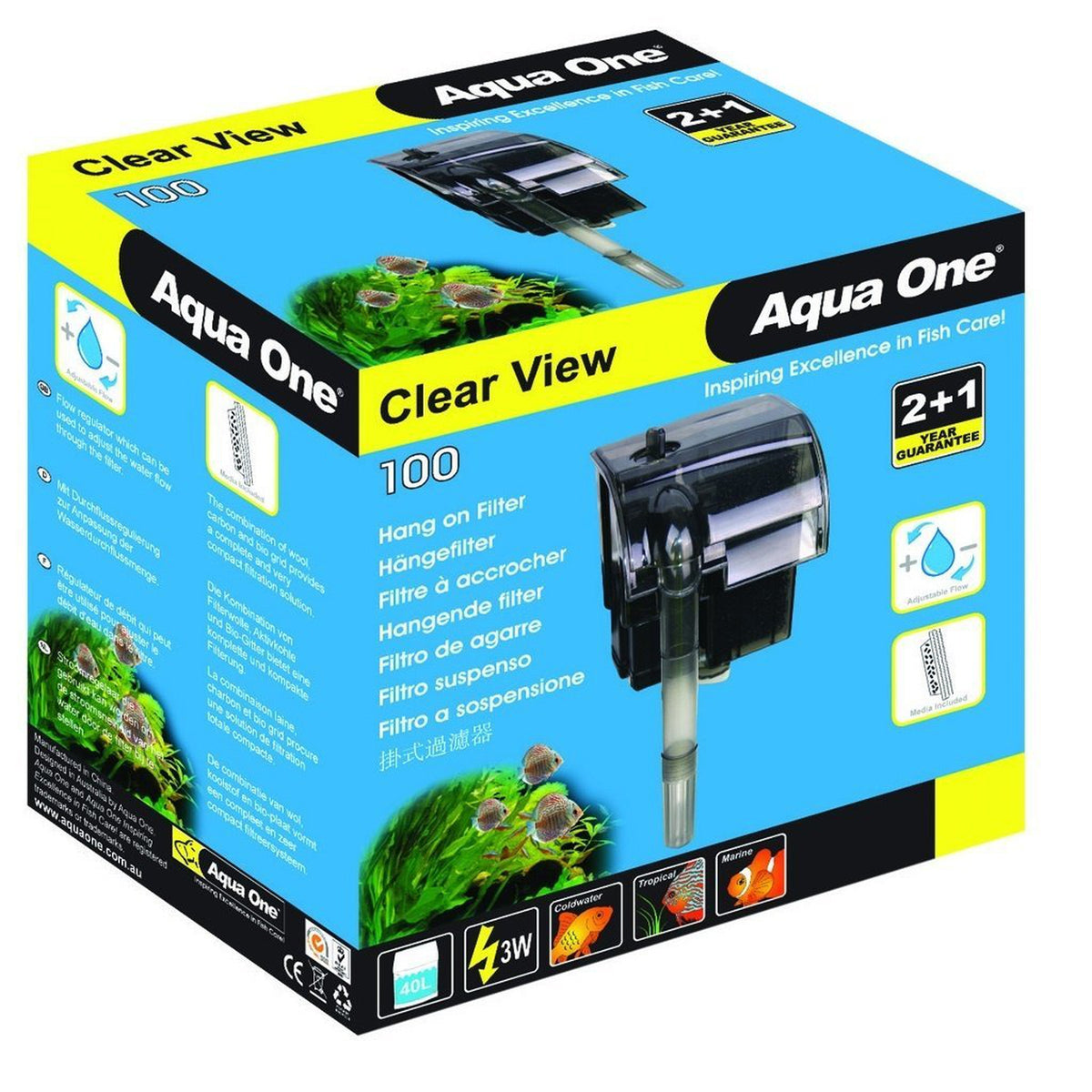 Aqua One Clear View Hang On Back Filter